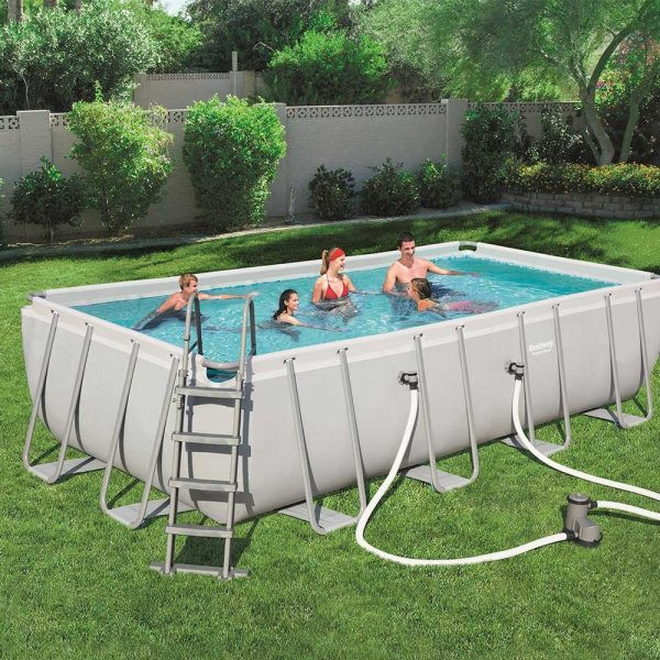 Power Steel 18' x 9' x 485.49m x 2.74m x 1.22m Rectangular Pool Set