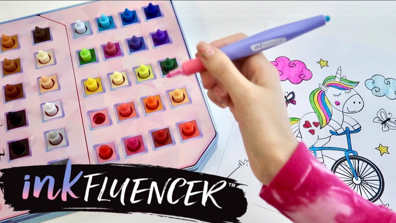 Inkfluencer, We Wear Cute Click N Color Marker Set, 32 Colors
